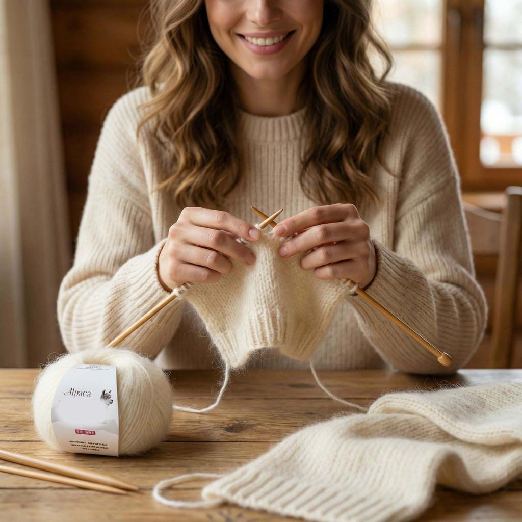 Hand Knitted Yarn Alpaca Mohair Lightweight Soft Breathable Comfortable Suitable for Crochet and Knitting Projects