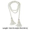 Exaggerate Pearl Beaded Necklace Tassel Multilayer Necklace Temperament Waistband  Women