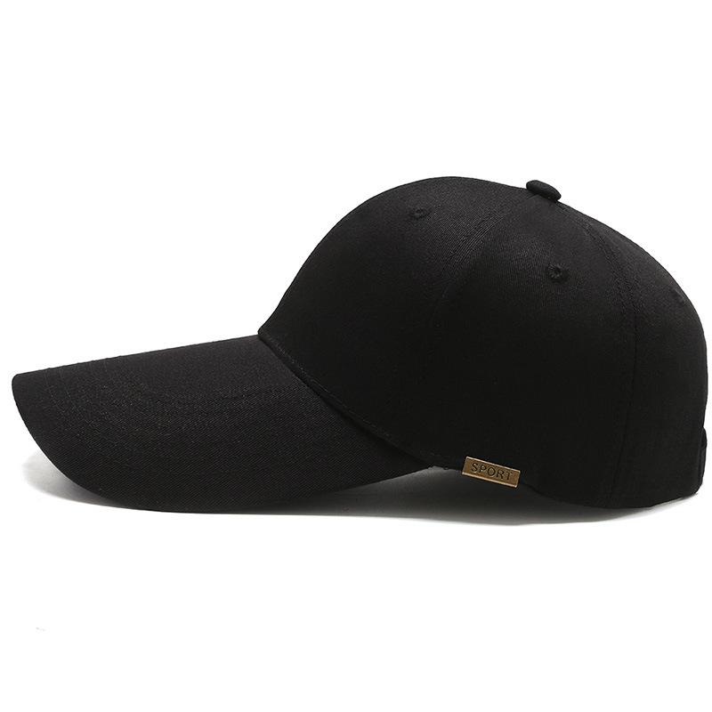 Kappe Frühling und Sommer einfarbig schwarz und weiß leichtes Brett Baseballkappe verlängerter Schirm Herren- und Damen-Outdoor-Freizeitsporthut Tide