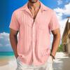 Moderna Estate Moda Uomo Camicia Casual a Righe da Spiaggia a Maniche Corte