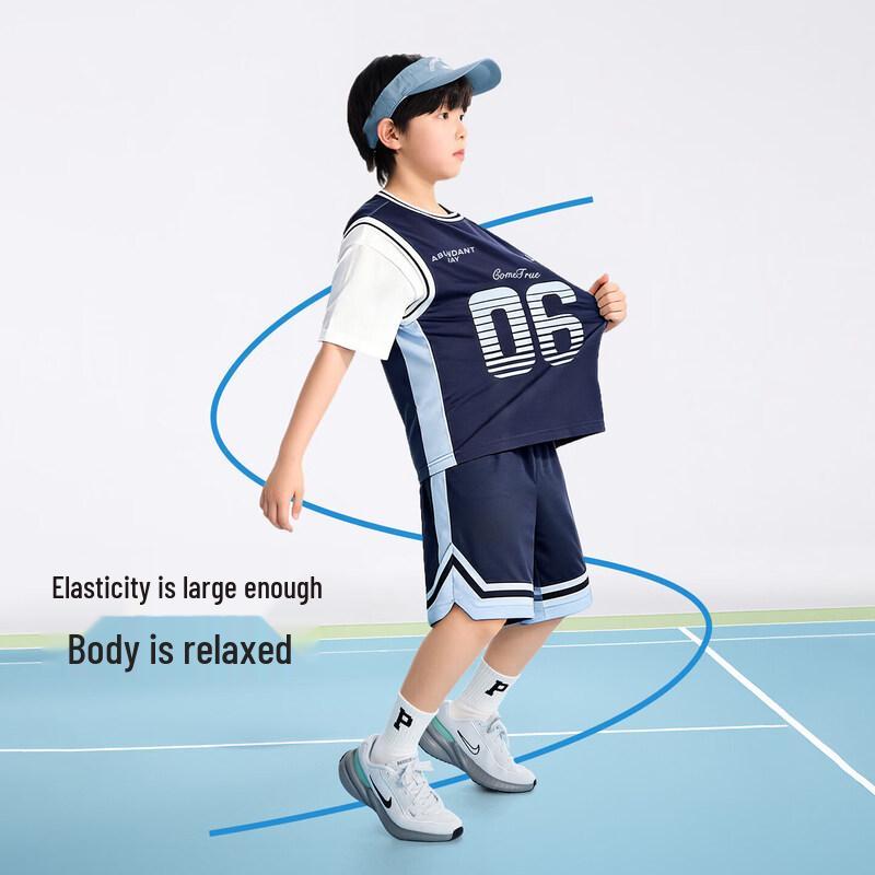 Boys' Quick-Dry Faux Two-Piece Basketball Set