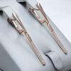 Simple Elegant Long Drop Earrings for Ladies Fashion Gold Color Dangle Earrings Bridal Engagement Party Jewelry Gift