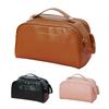 Large Solid Capacity Color Pu Leather Travel Storage Bag Portable Makeup Bag