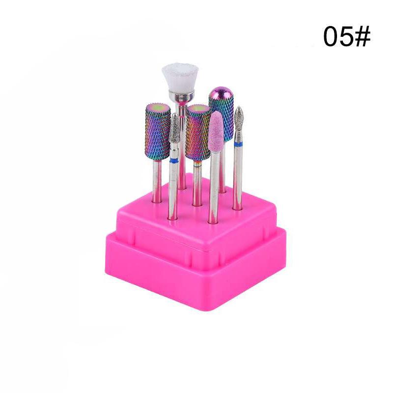 7-Piece Tungsten Steel & Ceramic Nail Grinding and Polishing Set