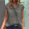 BITCED Women's Fashion Casual Solid Color Print Short Sleeve V-Neck   Blouses & Shirts