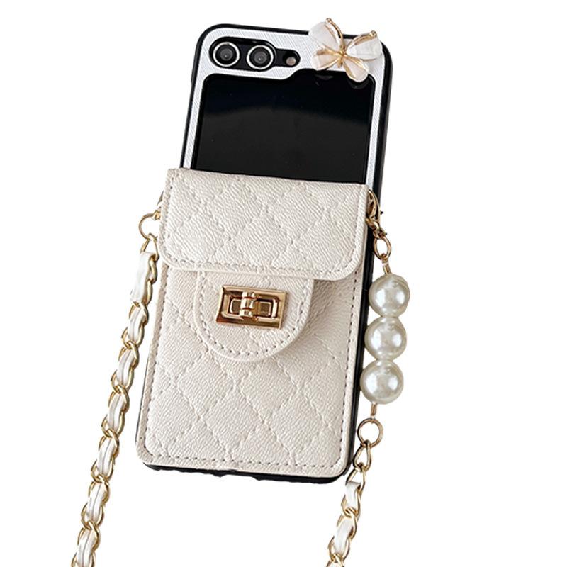 P50 Butterfly Wallet N2 Mobile Phone Case for Samsung Zflip5 Crossbody Cord 4 Folding 3 Light Luxury Protective Case Xflip