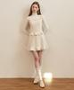Adowl Button Double Flare Line Mini Dress - Ivory