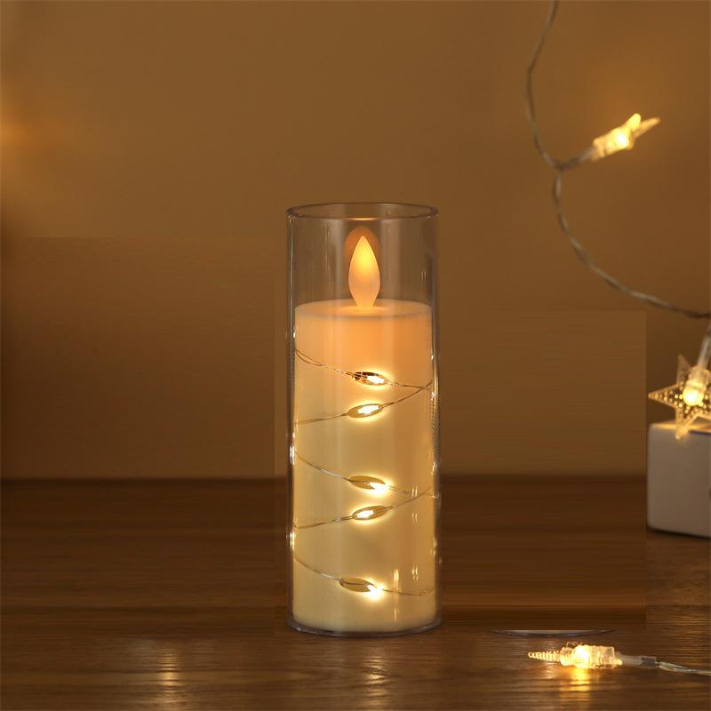 Flameless LED Candle Shape String Lights with Remote and Flickering Flame, Battery Operated, Decorative for Wedding Party Music Festival - 5.514.5 cm