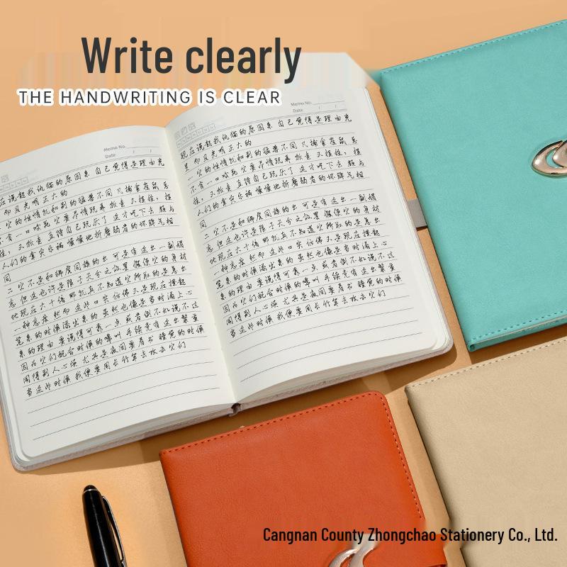 A5 Magnetic Clasp Faux Leather Loose-Leaf Notebook for Students and Business