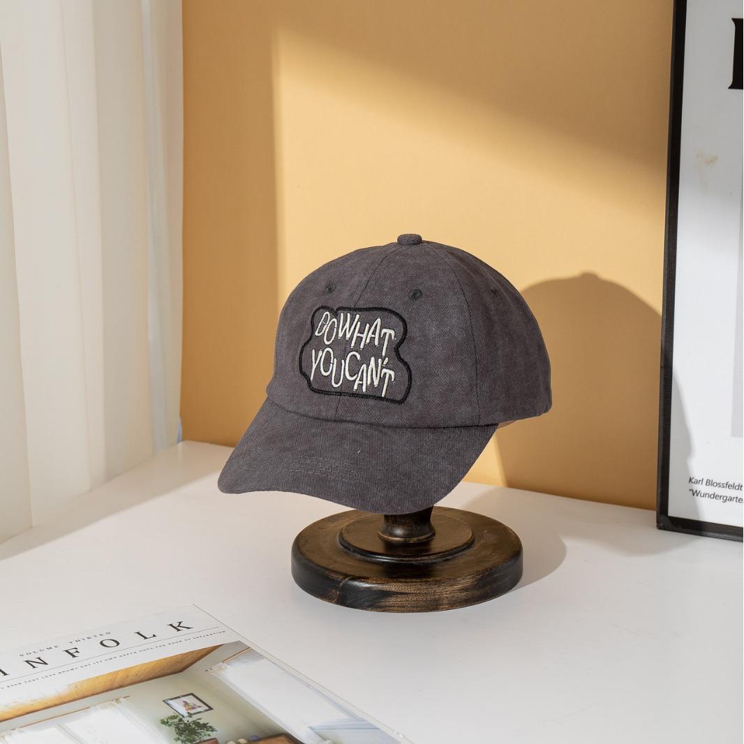 

New letter embroidered breathable baseball cap sun hat versatile face cap 56-60Cm adjustable черный серый