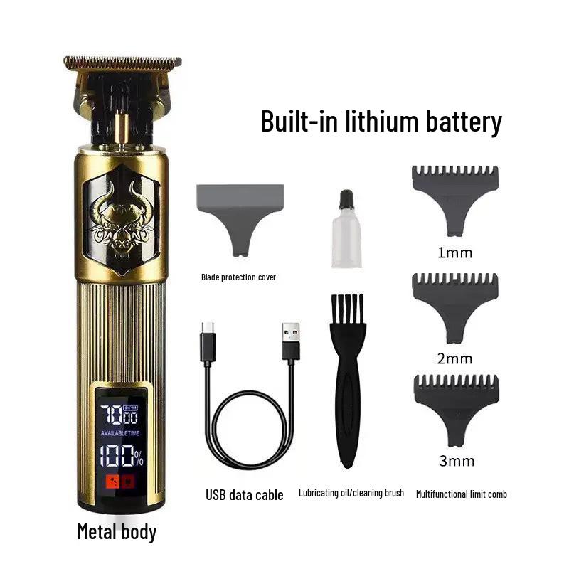 Profesyonel Elektrikli Saç Kesme Makinesi ve Gravür Jileti - Berber Makası Dahil