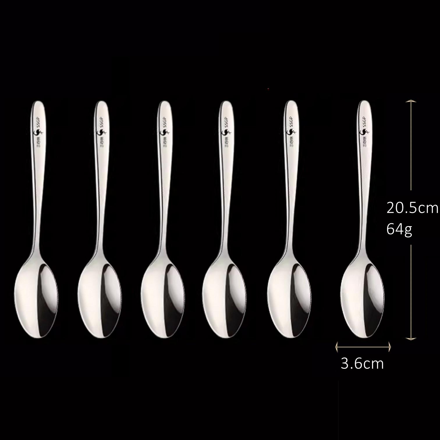 LFGB Certificate 316 Stainless Steel Banquet Dinner Spoon Classical Cutlery Luxury Flatware 6 Pieces of Family Restaurant Ladle 6 pcs adult spoon