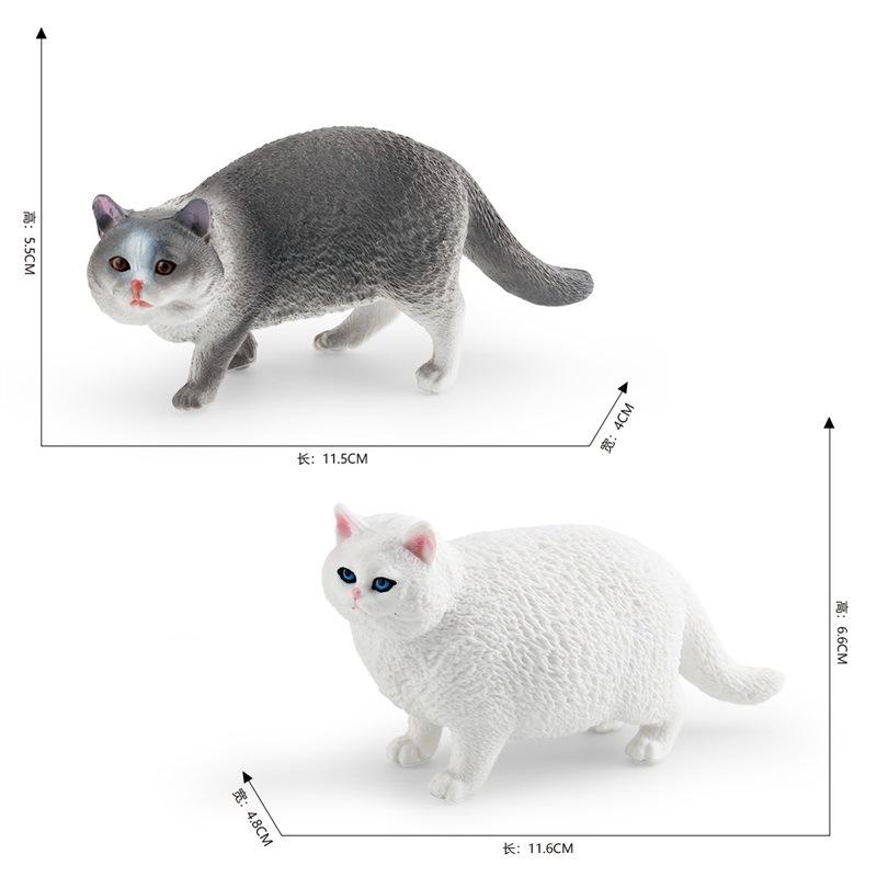 Export Simulation Shorthair Persian Cat Hairless Cat Model Children'S Cognition Pet Cat Desktop Static Ornament