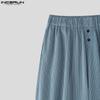 INCERUN Men Elastic Waist Striped Print Casual Loose Harem Pants Trousers with Pocket