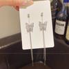925 Sterling Silver Full Diamond Tassel Earrings – High-End European & American Style, Super Shiny, Luxurious Ear Jewelry for Women.