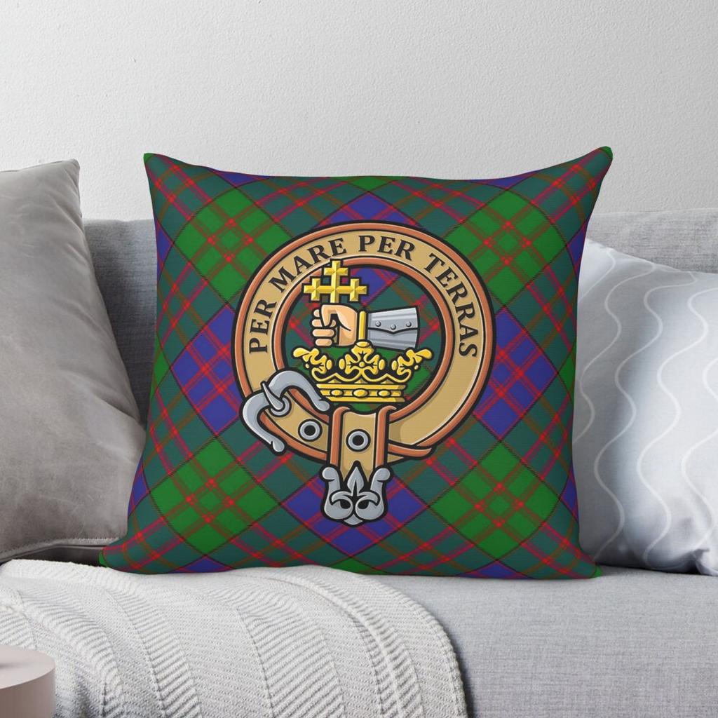 Clan Macdonald Crest Tartan Square Pillowcase Polyester Linen Velvet Creative Zip Decor Pillow Case Room Cushion Cover Wholesale