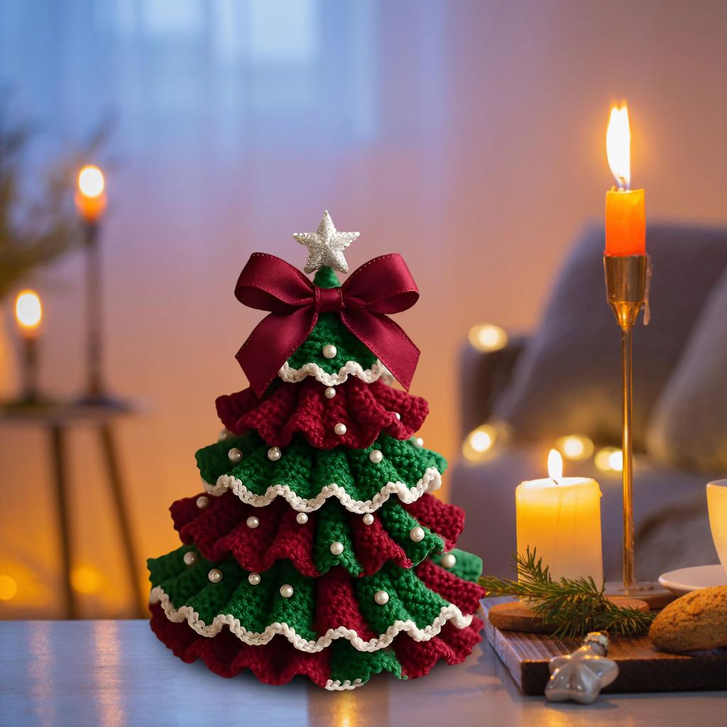 Handmade Crochet Christmas Tree – Knitted Holiday Decoration For Home, Tabletop, And Gift Giving