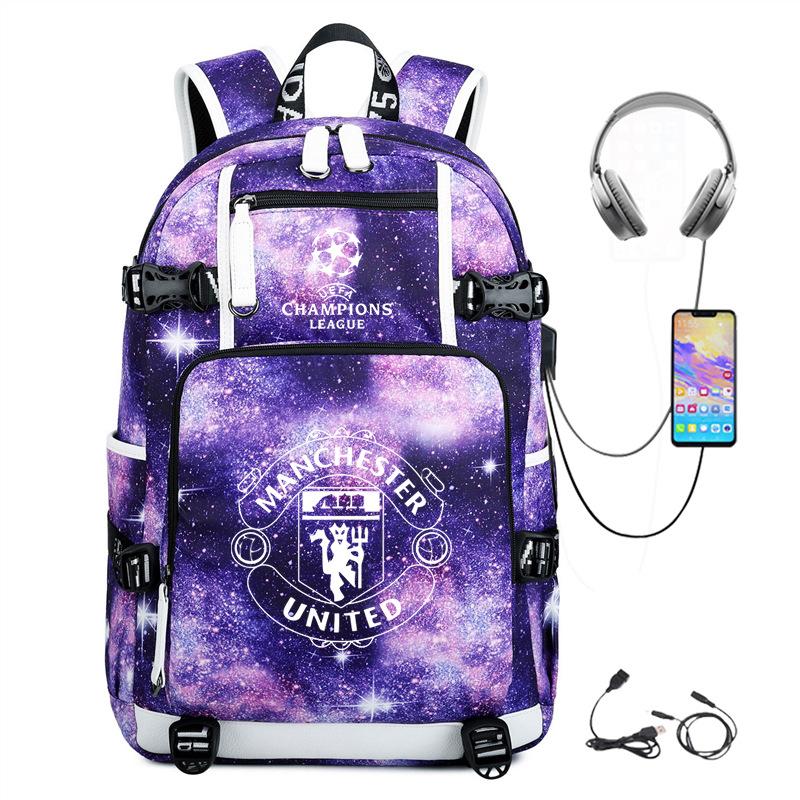 College Style Campus Leisure School Bag Printed Football Burden Reduction Ridge Protection Large Capacity Student Light Backpack