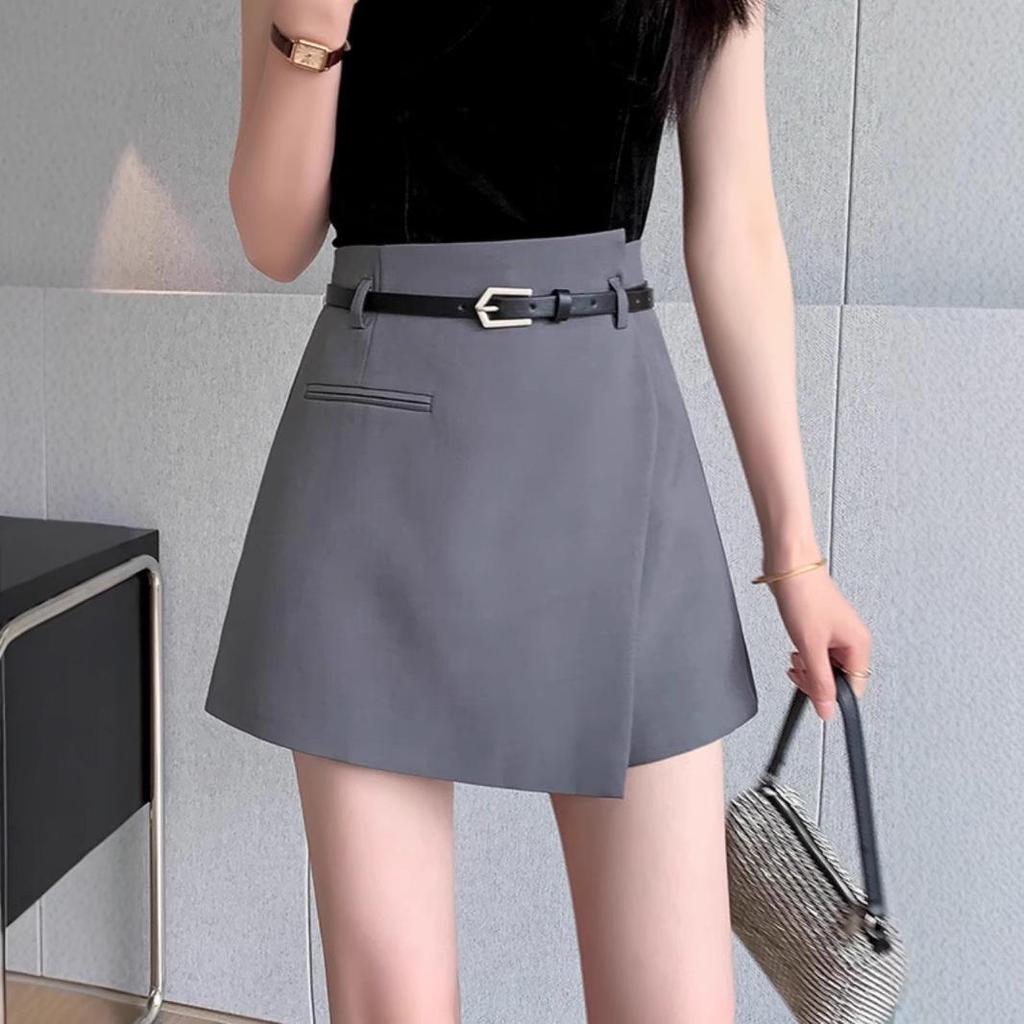 Women's High-Waist White A-Line Culottes Skirt - Spring 2025