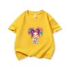 Kids Cotton T Shirt Colorful Rainbow Hair Girl Print Crew Neck Short Sleeve Tee Casual Boys Girls Summer Tops