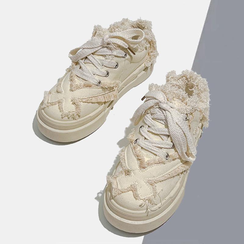 

Women Vintage Sneakers Personalized Design Shoes Lace Up Comfortable Shoes Casual Outdoor Running Tennis Sneakers Female 36-40 40 бежевый