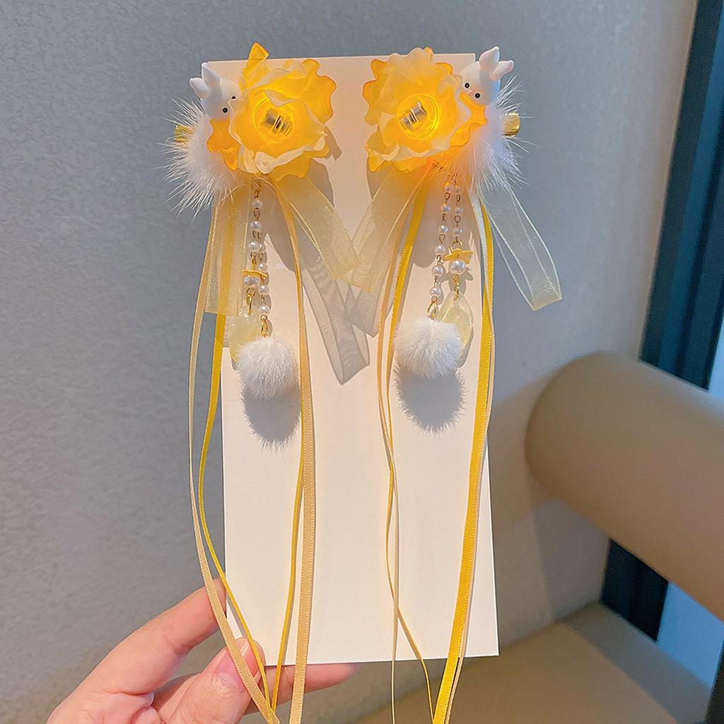 Mid-Autumn Festival Rabbit Hanfu Hair Clip – Ancient Style Fairy Bowknot Headdress for Children