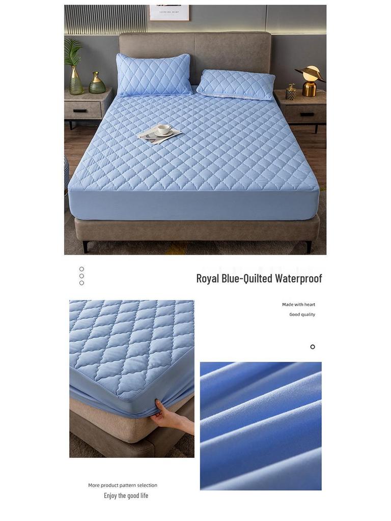 Waterproof Quilted Mattress Protector: Breathable, Dustproof, Incontinence Fitted Sheet Cover.