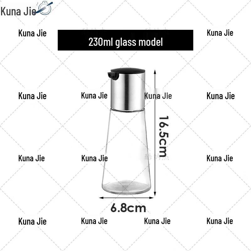 KUNAJIE Stainless Steel & Glass Condiment Dispenser