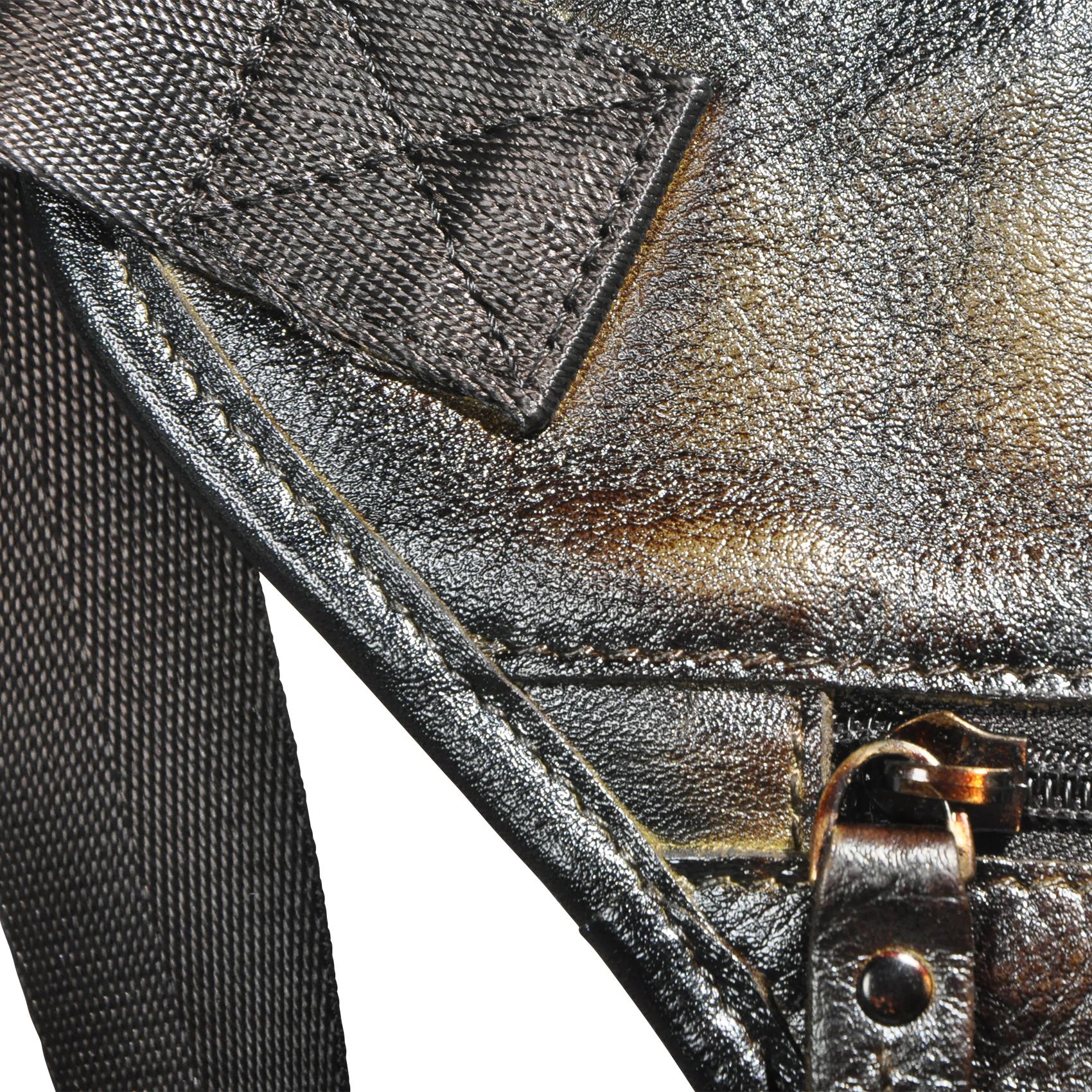 Мужская повседневная сумка через плечо из натуральной кожи — фото 7