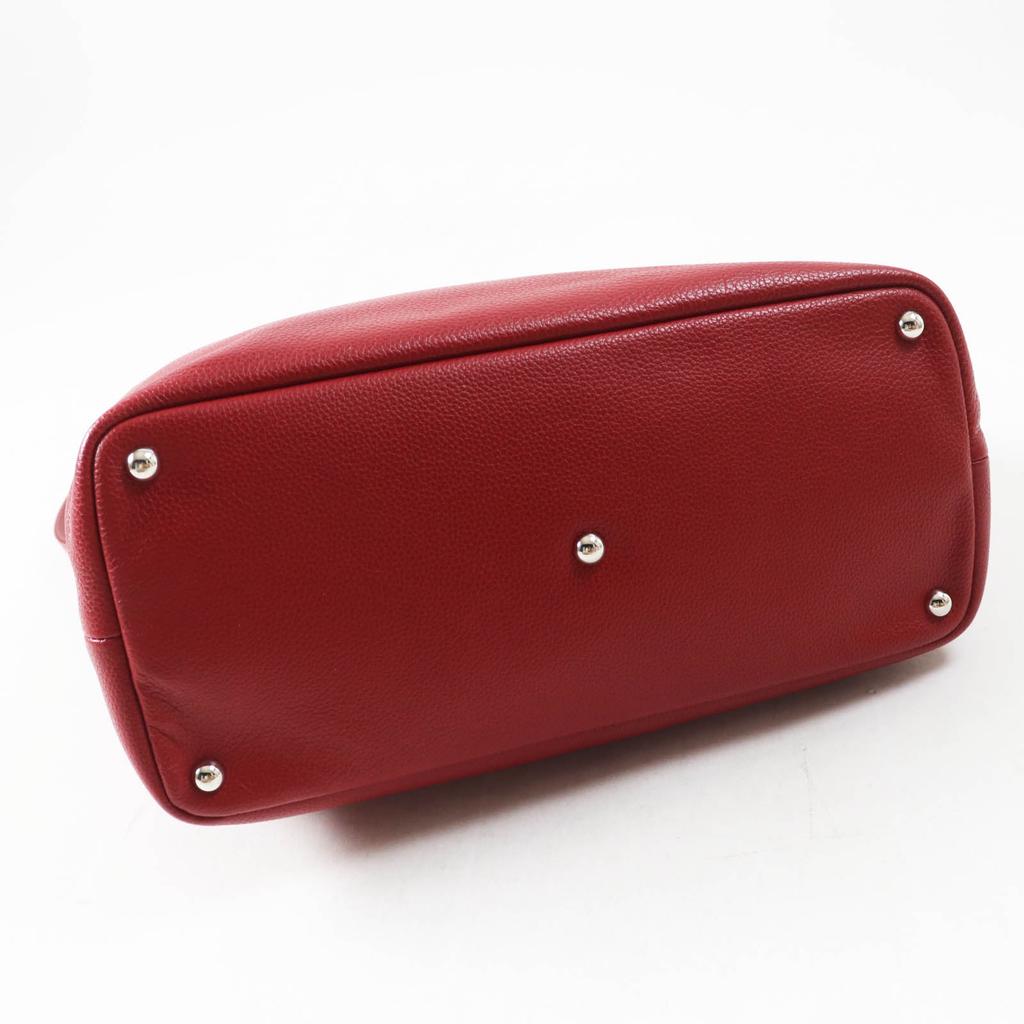 Excellent Longchamp Shoulder Bag Le flowne Logo engraved 2WAY handbag/ Red leather Women Used