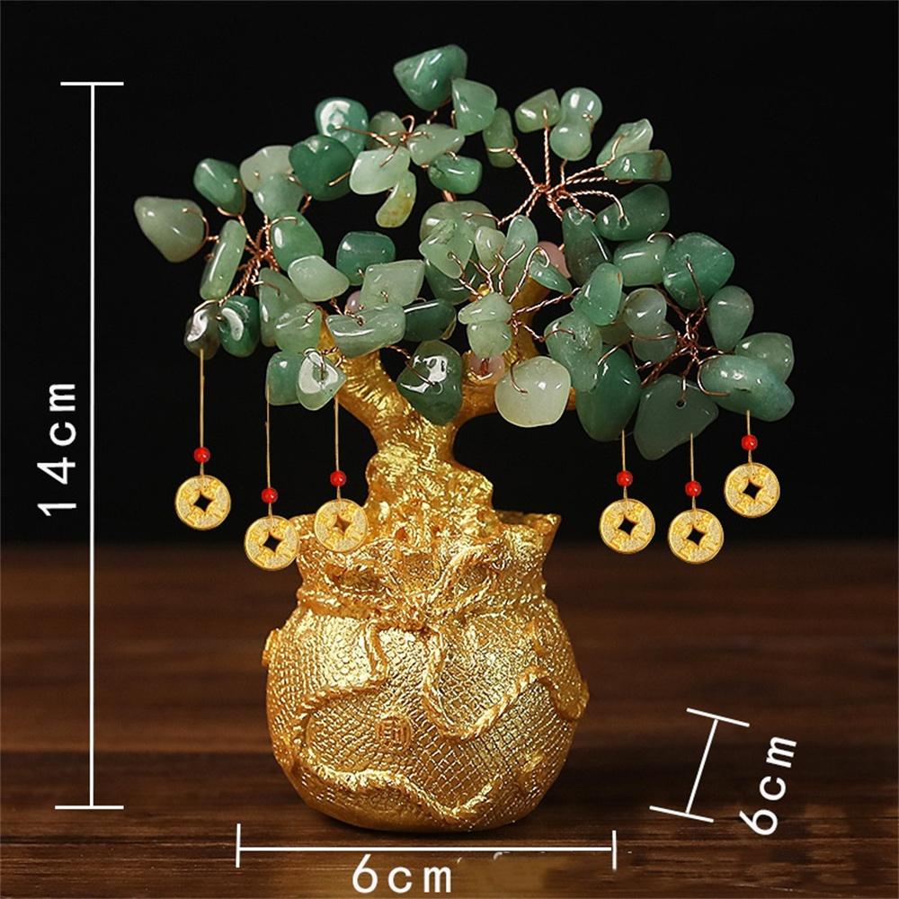 Счастливое дерево богатство желтое хрустальное дерево натуральное денежное дерево украшения стиль бонсай богатство удача фэн-шуй украшения ремесло