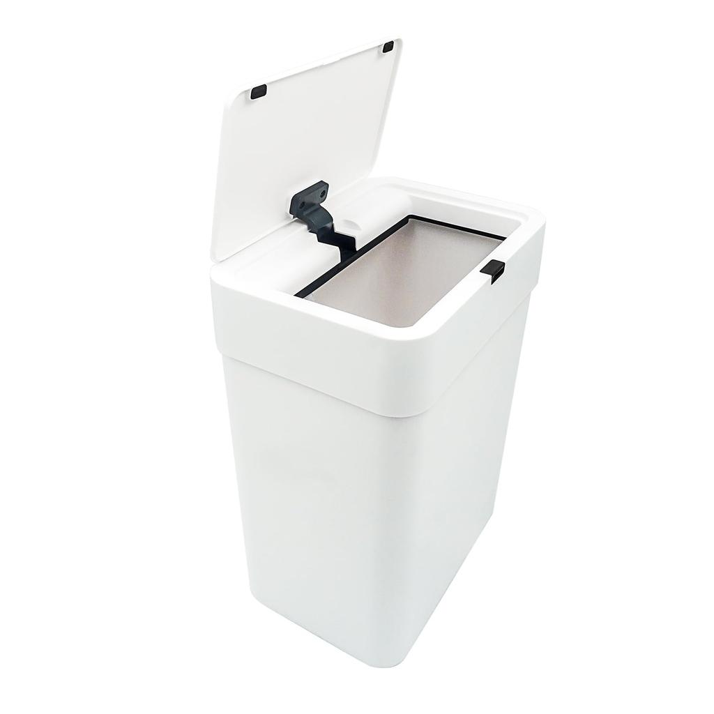 LYNLOO automatický odpadkový koš s víkem 15 l tenký senzor šířka x hloubka 26 x výška 37 cm inteligentní odpadkový koš 2 baterie AA Bezdotykový utěsněný odpadkový koš