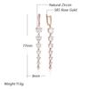 Sparkling White Natural Zircon Long Dangle Earrings For Women Fashion  Rose Gold Color Party Accessories Daily Jewelry