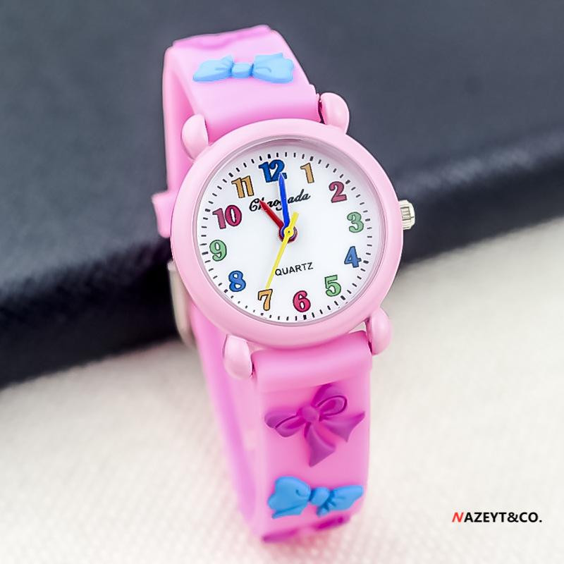 Cute Cartoon 3D Bowknot Children Watch Kids Student Watches