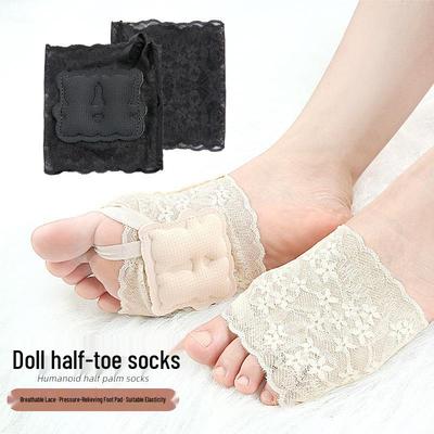 Summer Lace Toe Separator Slippers: Humanoid Sponge Foot Pad, Pressure Relief, Anti-Slip Invisible Half-Sole