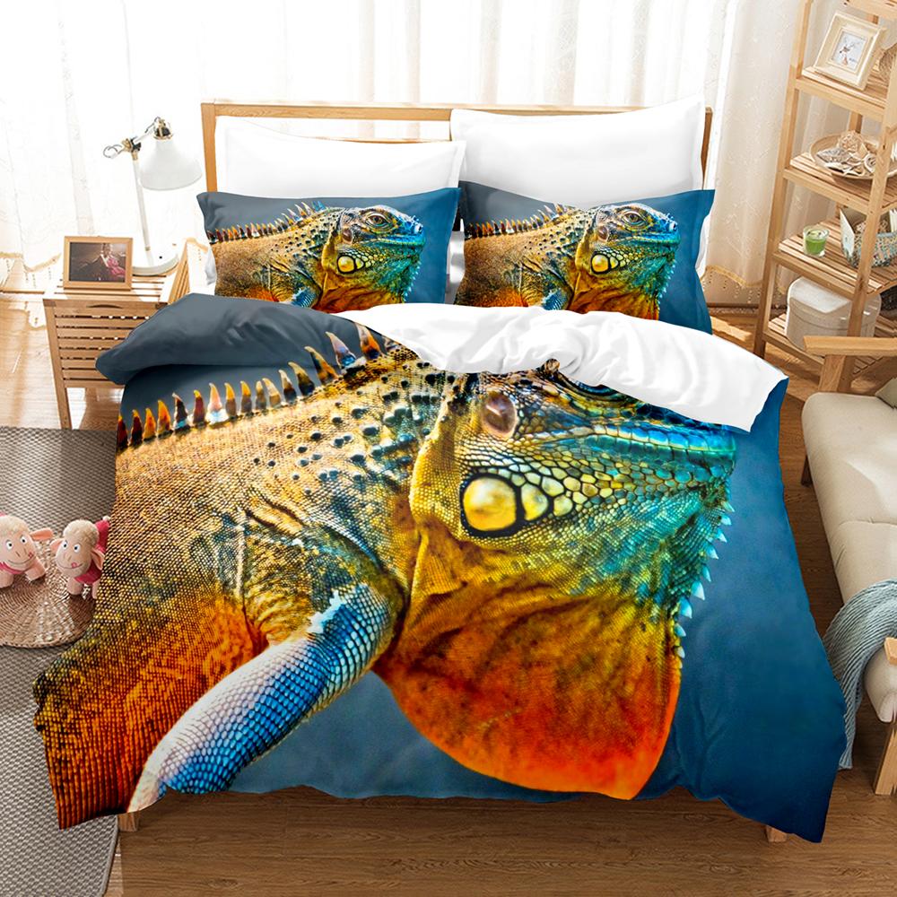 3D The Iguan Bedding Sets Duvet Cover Set With Pillowcase Twin Full Queen King Bedclothes Bed Linen