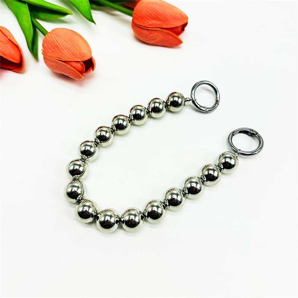 Detachable Plastic Beaded Chain Strap Short Handle with Buckle Clip for Purse Handbag Shoulder Crossbody Bag Replacement
