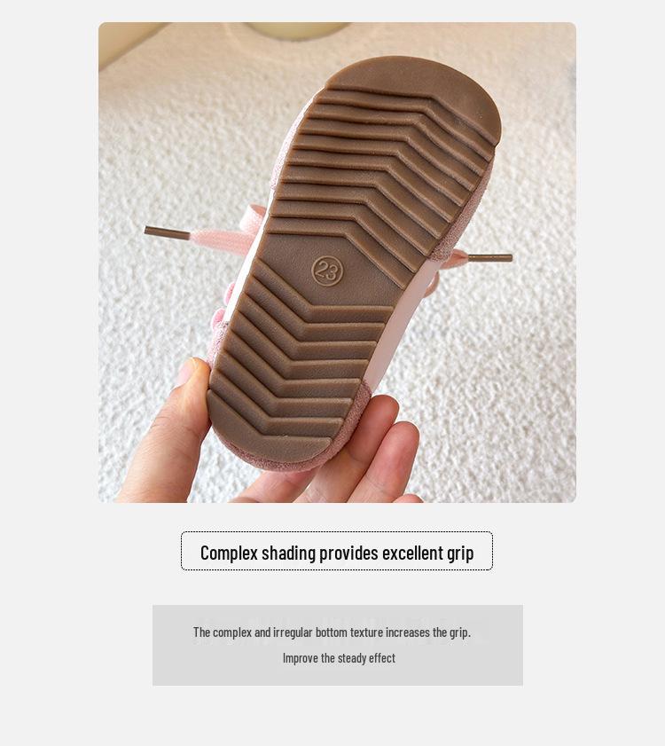 Girls' Princess Velvet Sneakers - New 2025 Autumn/Winter Toddler & Children's Casual Board Shoes