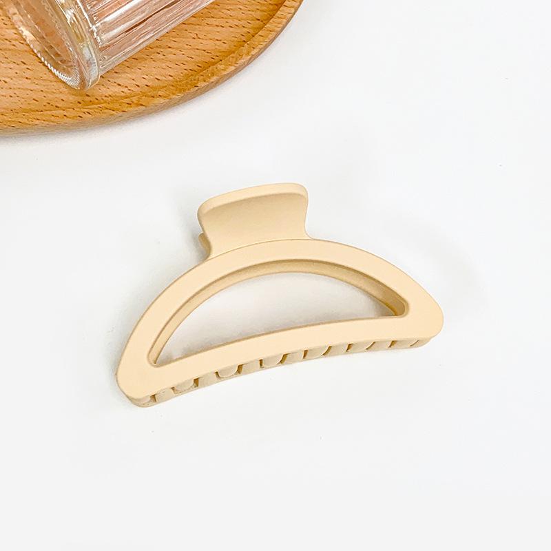 Retro Milk Coffee Series: Sweet Girl Shark Clip with Frosted Hollow Design - Fashion Hair Accessory