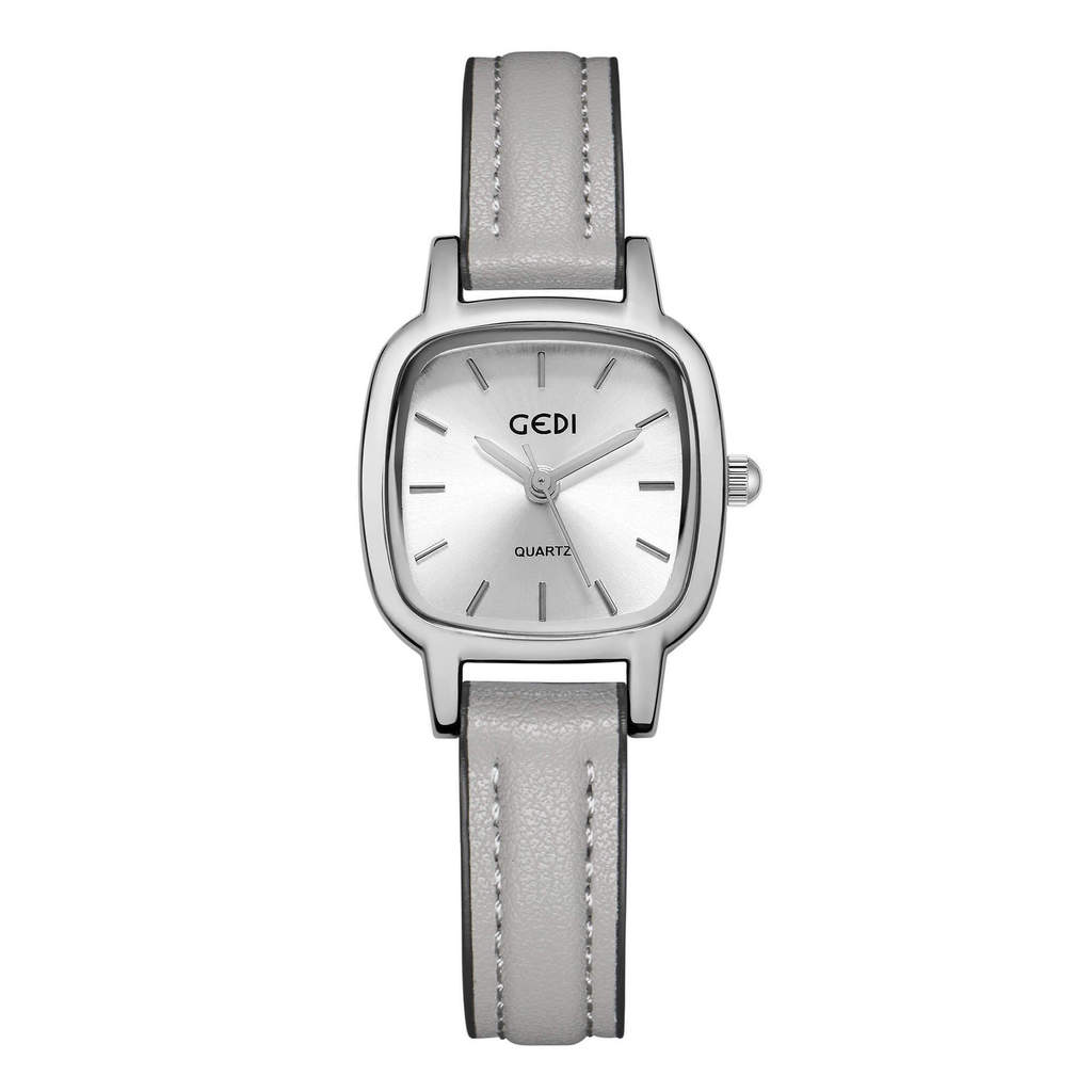 

Minimalist Leather Watch For Women With Quartz Movement Waterproof Gift For Adults Grey