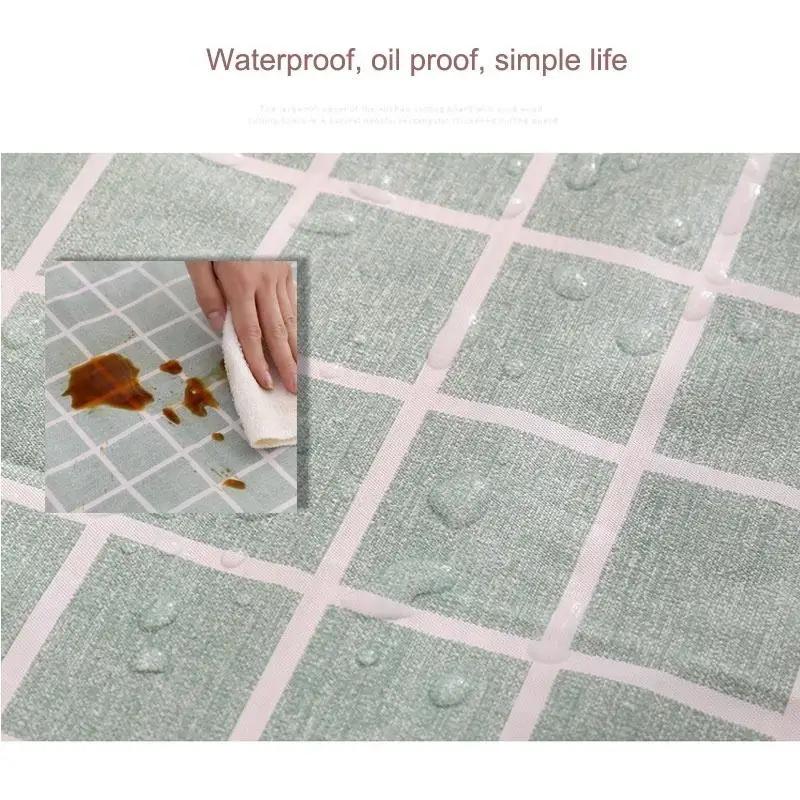 Household Fashion Simple Plaid Rectangular Oilproof Tablecloth Waterproof Table Cloth 137*180cm Accessories Home Decor