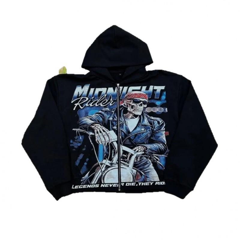 2026 Y2K Streetwear Zip-Up Hoodie Unisex Oversized Pullover Casual Long Sleeve Sweatshirt
