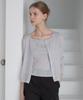 OURHOPE [Set] Sheer Ribbed Cardigan Sleeveless Set - Light Grey