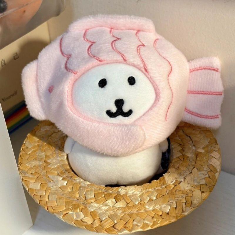 Self-Deprecating Bear Head Cover Accessories 10Cm Cotton Doll Accories Creative Funny Cute Toy