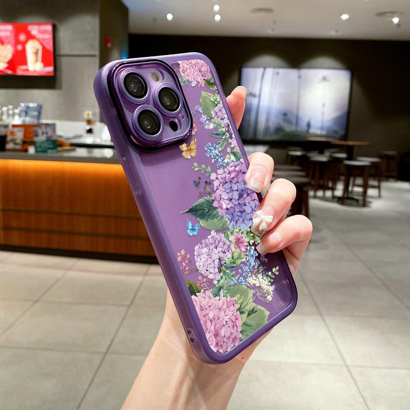 For iPhone 12 13 14 15 Pro Max Case Butterfly Pattern ShockProof Silicone Transparent Phone Cover For iPhone 15 14 13 Pro 12 11