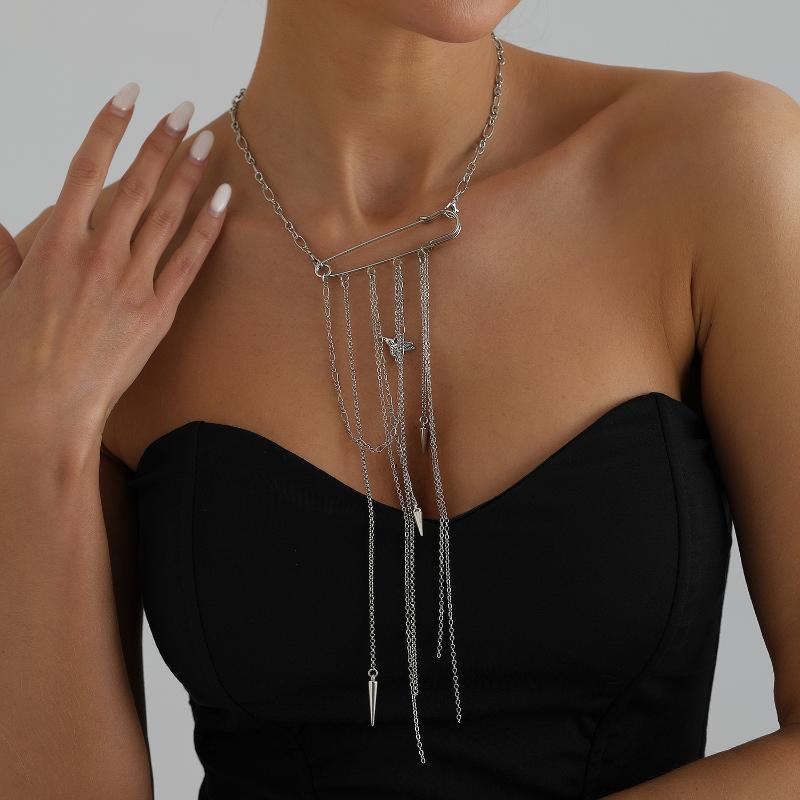 Multi Layer Pearl Tassel Brooch Necklace Multiple Functions Luxury Delicate Pin Pendant Necklace Jewelry Accessories