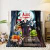 Coperta MINISO Hotel Transylvania con Stampa Cartoon. Coperta Morbida Calda in Flanella Oversize per Tutte le Stagioni. Utilizzabile su Divani, Picnic, Campeggio