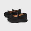 Woman  Platform Bows Shoes Thick Sole Roses Casual Heels Rome Fabric Med Leisure Hook & Loop Mary Jane Chunky Pumps Sneakers