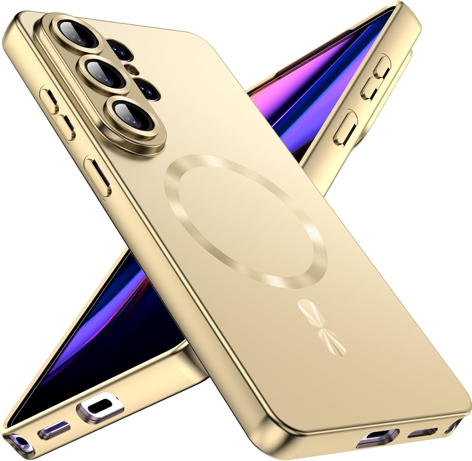 

Magnetic for Samsung Galaxy S26 Ultra Case Full Camera Cover MagSafe Plating Metallic Glossy Girls Phone Case for Galaxy S26Plus For Samsung S26