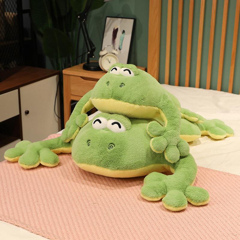 Lovely Jumbo Dimension Frog Soft Plaything Filled Peluches 60Cm-130Cm Giant Scale Frog Hurl Headrest Pillow Livingspace Adornment Children Figures